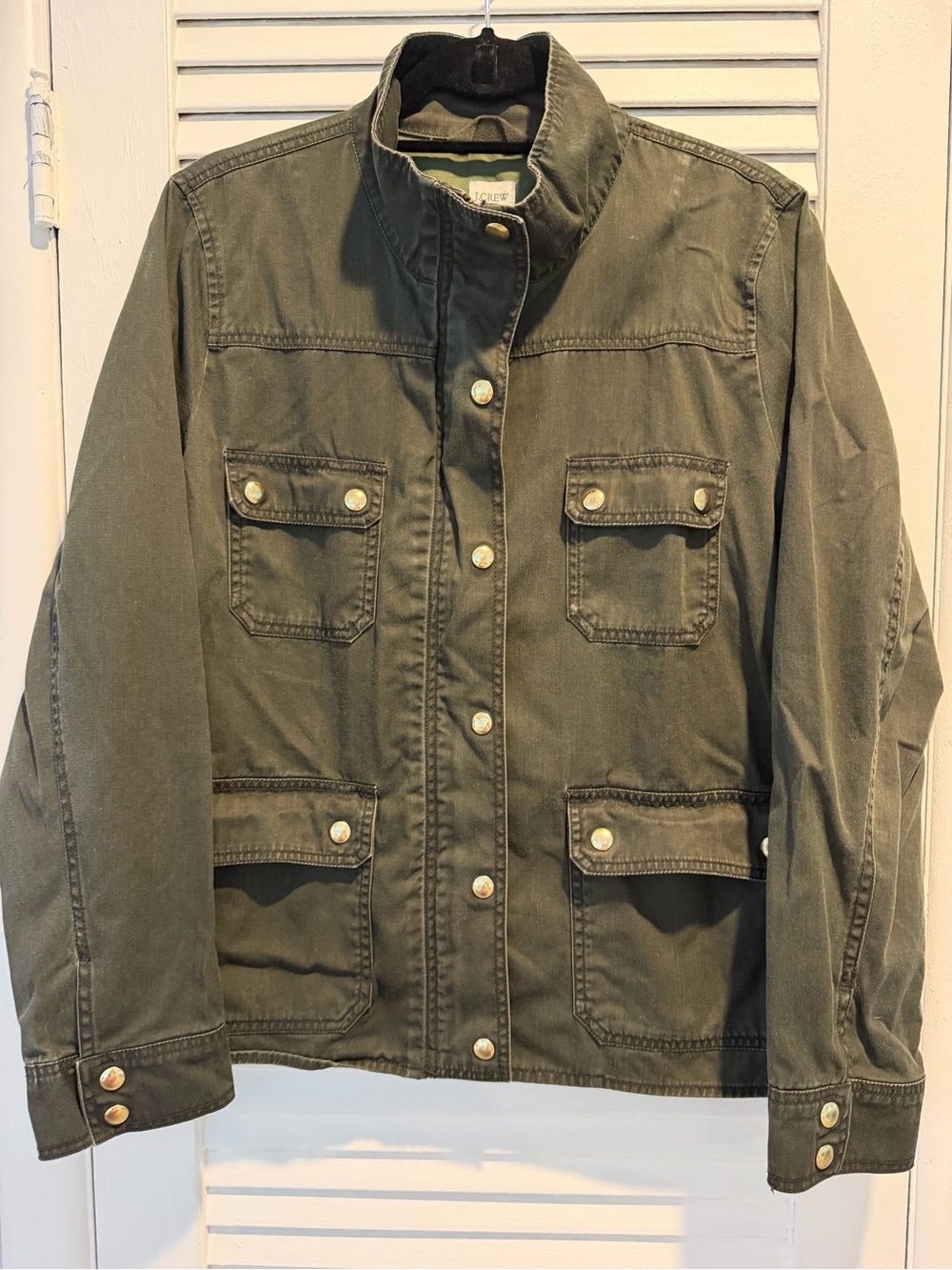 J Crew field jacket XL olive green